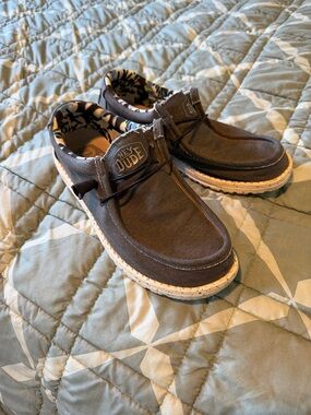 Hey Dude Men’s Charcoal Canvas Slip-On Loafers